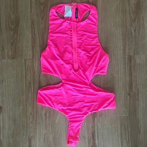 Cute one piece hot pink top
